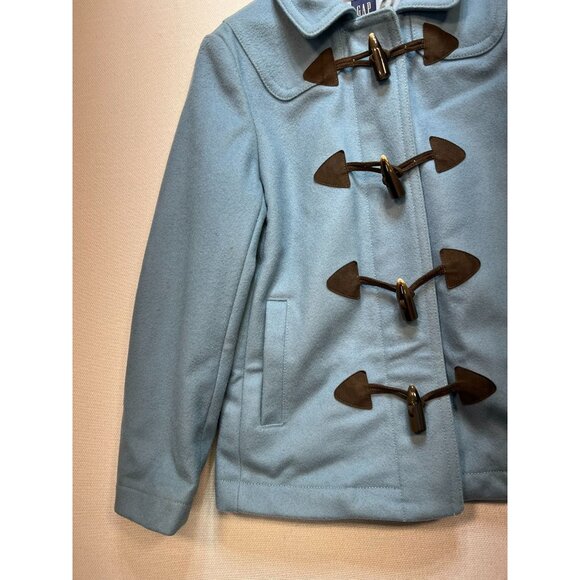 Gap Women's Wool Blend Toggle Peacoat Long Sleeve Size Small Blue Zip Up Casual - Picture 7 of 12